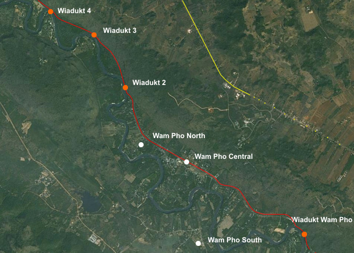 Rozmieszczenie obozów i wiaduktów w rejonie 'Wan Pho'.