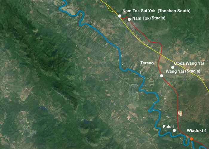 Odcinek lini pomiędzy 'Wang Pho' a 'Tarsao' (Nam Tok).