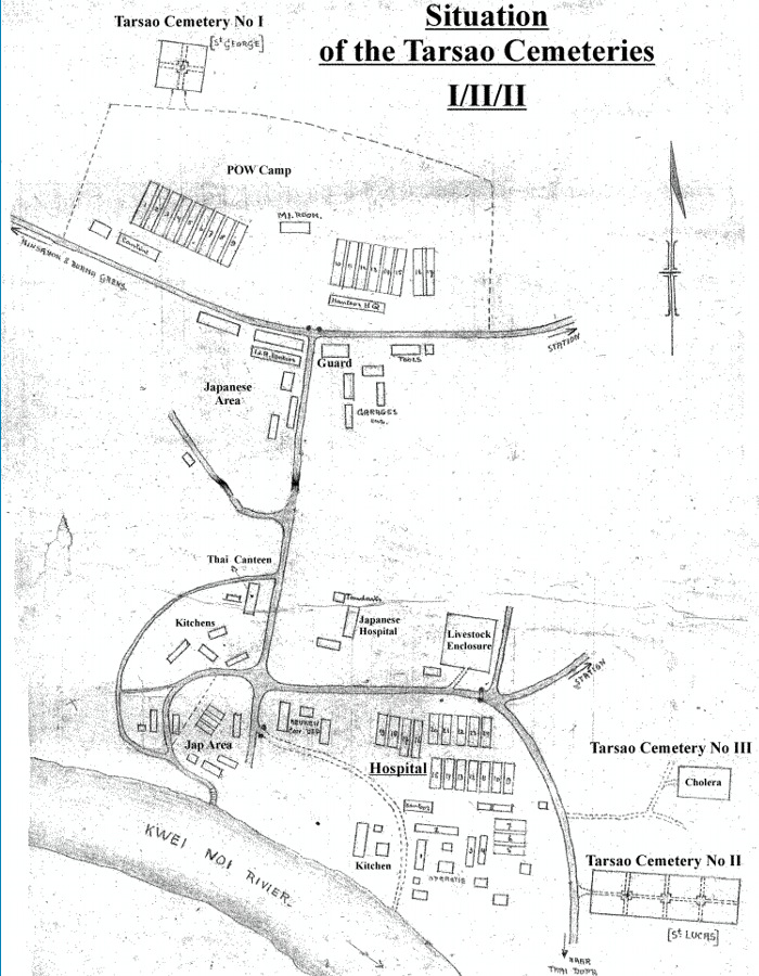 Plan obozu 'Tarsao' (Nam Tok).