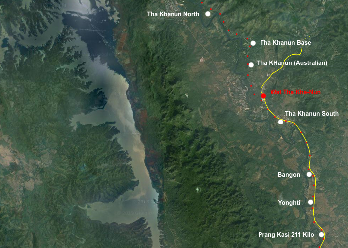 Położenie obozów od Prang Kasi 211 Kilo do...