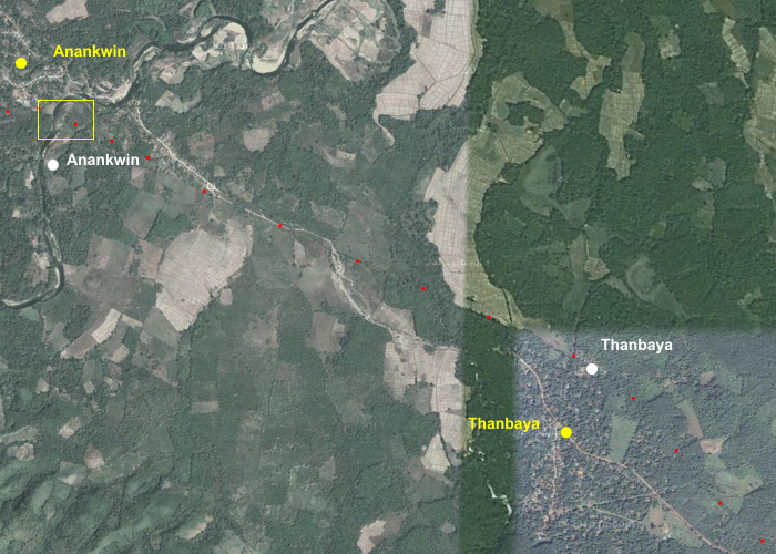 Odcinek linii pomiędzy 'Thanbaya' a 'Anankwin'.