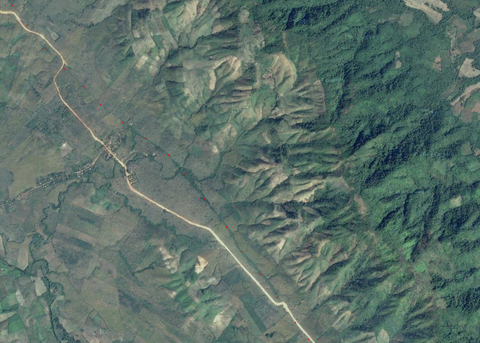 Odcinek linii pomiędzy obozami 'Kunhnitkway' a 'Helpauk'.