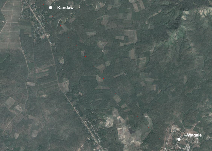 Odcinek linii pomiędzy obozami 'Wagale' a 'Kandaw'.