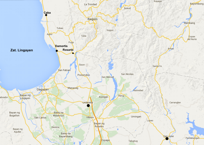 Rejon zatoki Lingayen, gdzie operował zespół Nellista.
