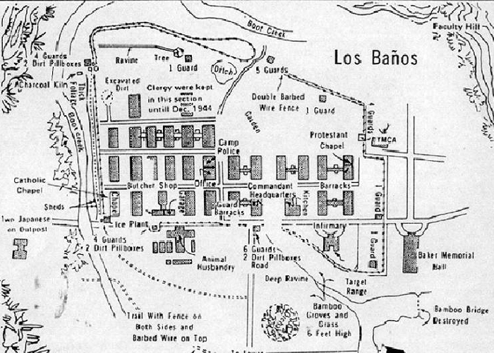 Mapa obozu Los Banos.